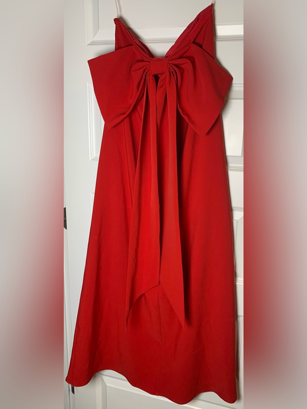 Peppermayo Red Bow Back Maxi Evening Gown Formal Holiday Wedding Guest Size 10 - Picture 5 of 12